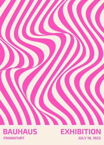Pink Op Art Bauhaus Exhibition Poster - Frankfurt, July 19, 1923 Bauhaus Printed Poster