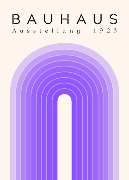 Bauhaus Ausstellung 1923 Poster - Purple Geometric Arch Art Print Bauhaus Printed Poster