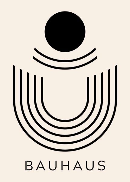 Minimalist Bauhaus Poster - Abstract Arches and Circle Art Print Bauhaus Printed Poster