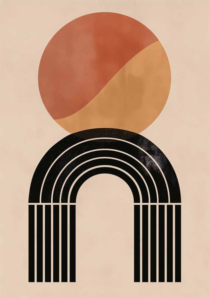 Boho Abstract Print Wall Art Poster - Image 1