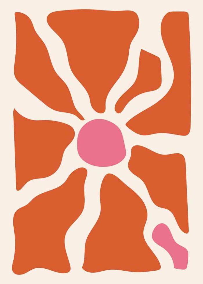 Boho Abstract Print Wall Art Poster - Image 1