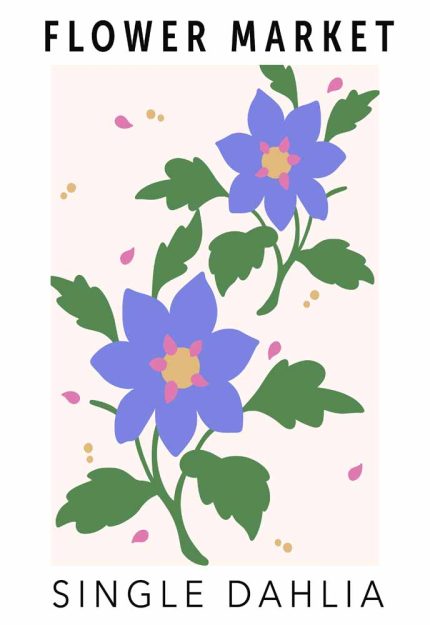 Flower Market Botanical Flower Print Wall Art Poster