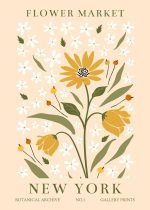 Floral Market New York Botanical Flower Print Wall Art Poster
