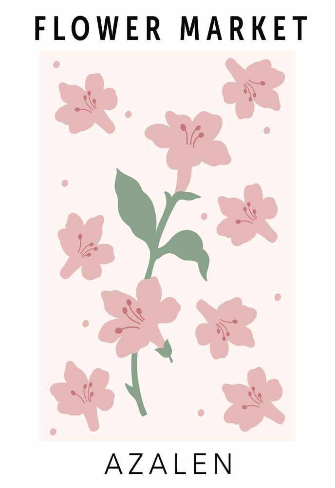 Flower Market Botanical Flower Print Wall Art Poster