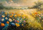 Wildflower Meadow Painting - Colorful Floral Field Art Print