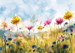 Wildflower Meadow Painting - Colorful Floral Field Art Print