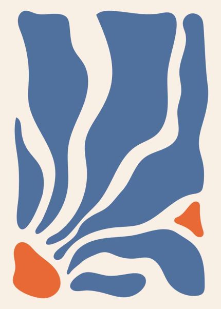 Abstract Organic Shapes - Modern Minimalist Art Print Floral Botanical Flower Print Wall Art Poster