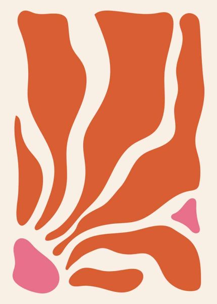 Abstract Organic Shapes - Modern Minimalist Art Print Floral Botanical Flower Print Wall Art Poster