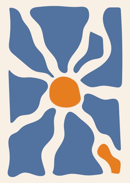 Abstract Organic Shapes - Modern Minimalist Art Print Floral Botanical Flower Print Wall Art Poster