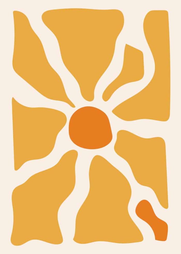 Abstract Organic Shapes - Modern Minimalist Art Print Floral Botanical Flower Print Wall Art Poster - Image 1