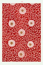 Ornate Floral Pattern - Red and White Vintage Design - Plate XLIII Floral Botanical Flower Print Wall Art Poster