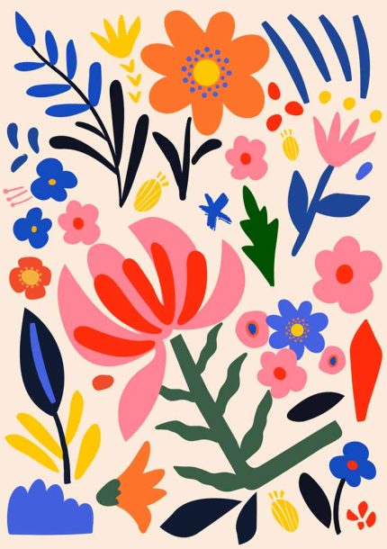 Floral Botanical Flower Print Wall Art Poster