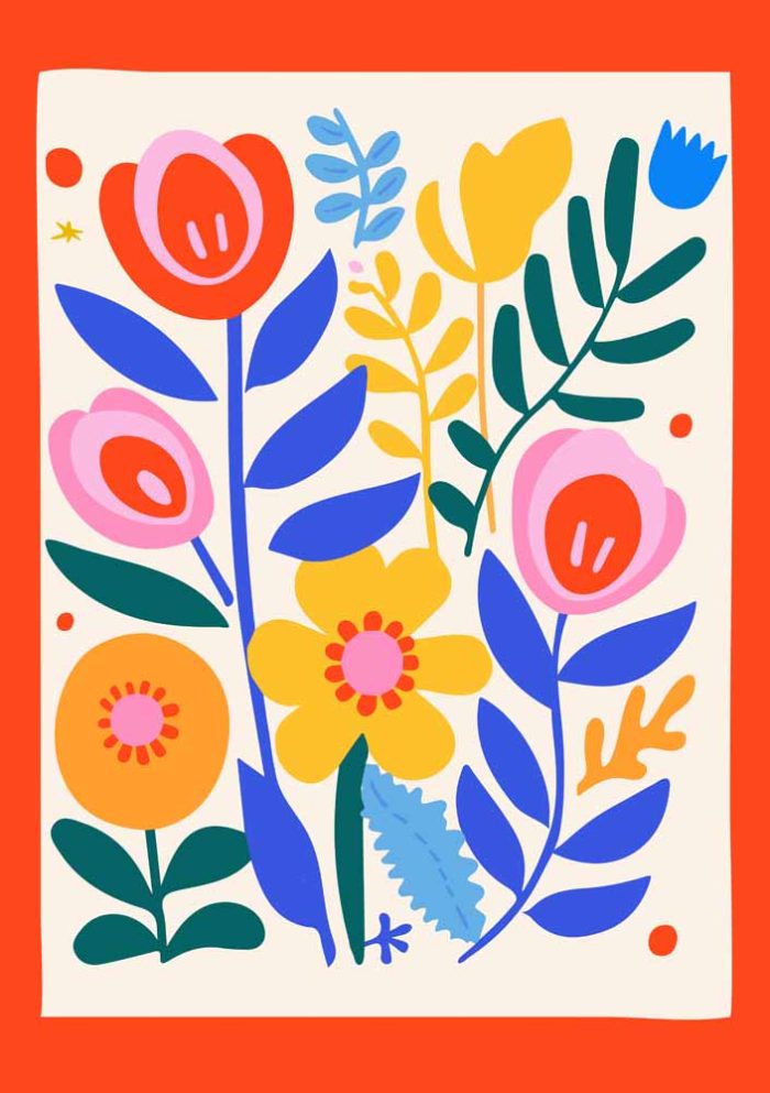 Floral Botanical Flower Print Wall Art Poster - Image 1