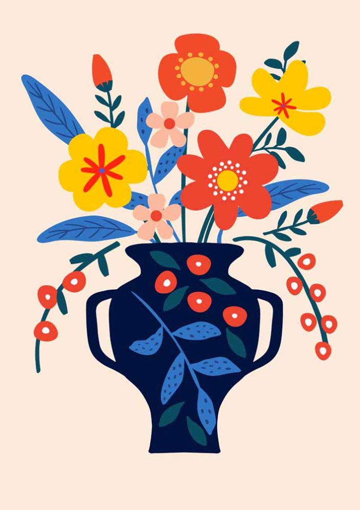 Floral Botanical Flower Print Wall Art Poster - Image 1