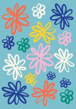 Floral Snowflake Botanical Flower Print Wall Art Poster