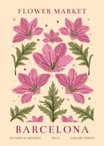 Floral Market Barcelona Botanical Flower Print Wall Art Poster