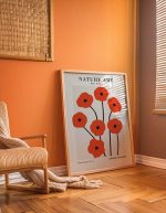 Floral Shapes No.2 - Abstract Poppy Art Print - Matisse Style Floral Botanical Flower Print Wall Art Poster