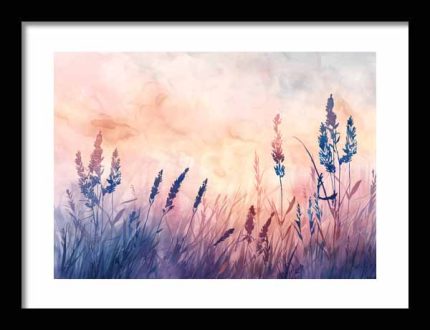 Framed Poster Wildgrass Field AI Poster Wall Art Framed Poster