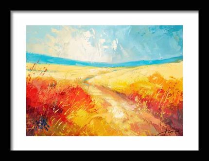 Framed Poster Wildgrass Field AI Poster Wall Art Framed Poster