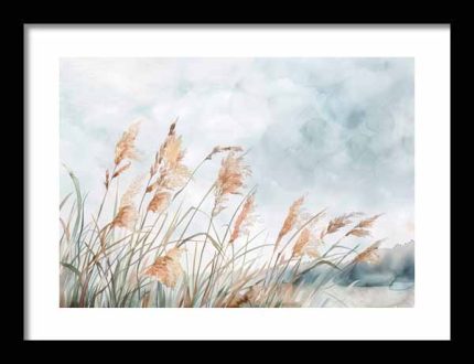 Framed Poster Wildgrass Field AI Poster Wall Art Framed Poster