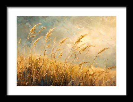Framed Poster Wildgrass Field AI Poster Wall Art Framed Poster