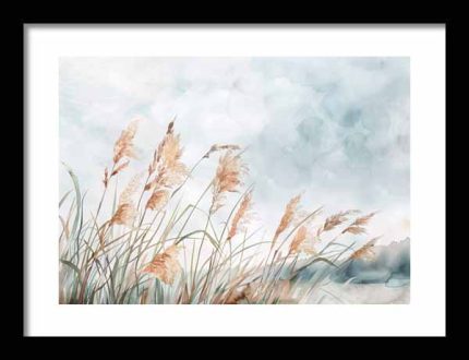 Framed Poster Wildgrass Field AI Poster Wall Art Framed Poster