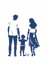 Simple Drawing navy blue AI Print Wall Art Poster
