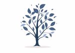 Simple Drawing navy blue AI Print Wall Art Poster