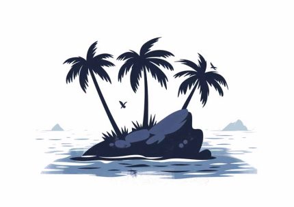 Simple Drawing navy blue AI Print Wall Art Poster