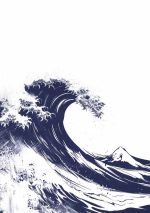 Simple Drawing navy blue AI Print Wall Art Poster