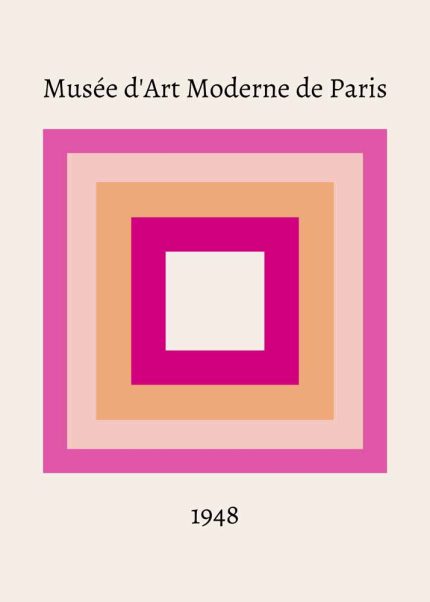 Musée d'Art Moderne de Paris 1948 Exhibition Poster - Abstract Square Design Trendy Colorful Poster Wall Art Aluminum Print