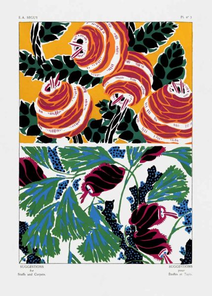 E.A. Séguy Art Nouveau Pochoir Print - Textile & Carpet Design Poster Wall Art Aluminum Print