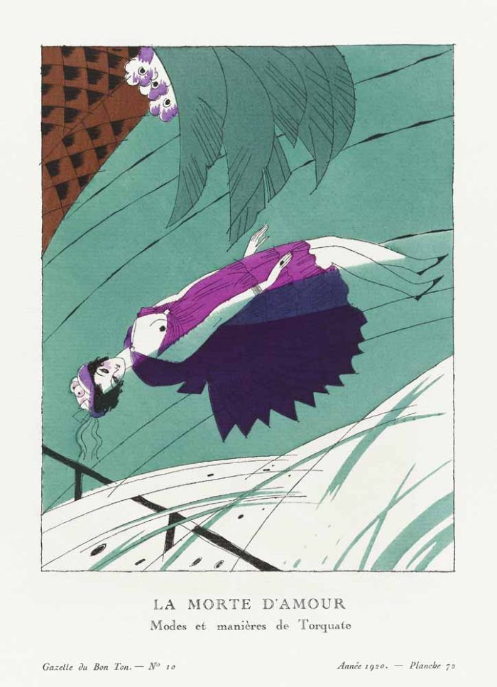 La Morte d'Amour by Charles Martin - Art Deco Fashion Illustration Poster Wall Art Aluminum Print - Image 1