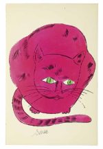 Sam the Cat Art Print, Whimsical Cat Portrait, Pink Cat Illustration, Pet Art, Cat Lover Gift Poster Wall Art