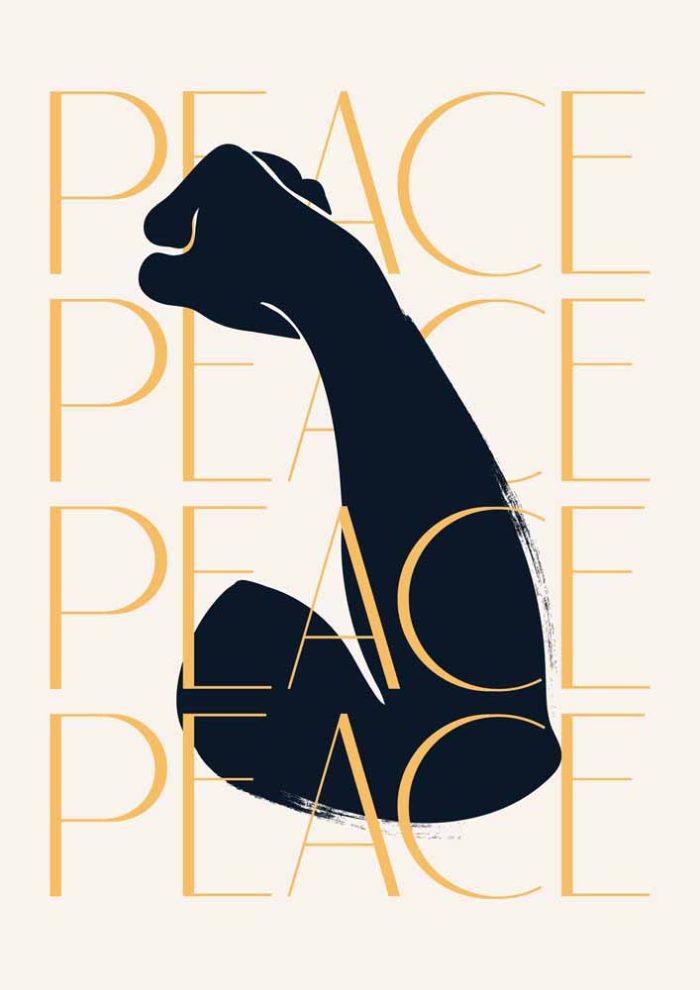 Peace Sign Trendy Colorful Poster Wall Art - Image 1