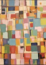 Abstract Blocks Art Print | Colorful Geometric Poster | Modern Grid Eclectic Trendy Colorful Wall Art Poster