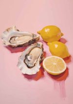 Oyster Still Life Eclectic Trendy Colorful Wall Art Poster