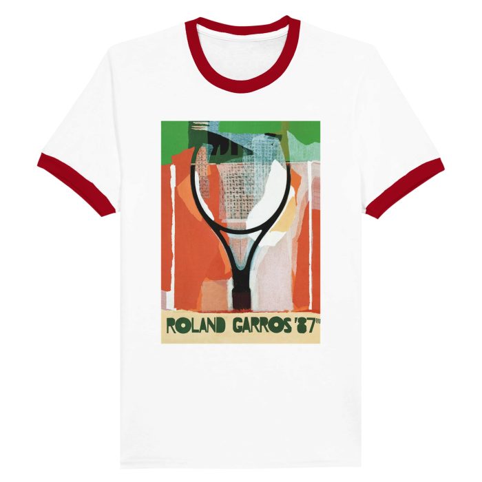 Vintage Roland Garros '87  Unisex Ringer T-shirt - Image 3