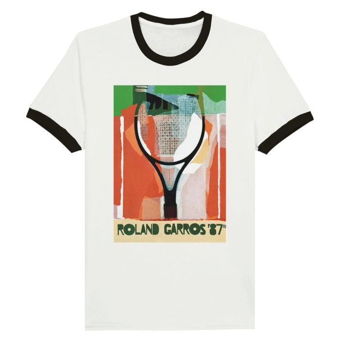 Vintage Roland Garros '87  Unisex Ringer T-shirt - Image 2