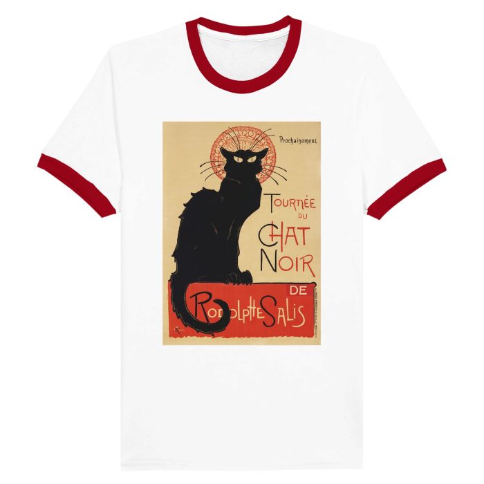 Parisian Legend: Le Chat Noir Vintage Poster Unisex Ringer T-shirt