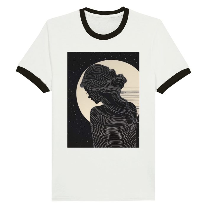Moon Goddess T-Shirt: Ethereal & Mystical Design Unisex Ringer T-shirt