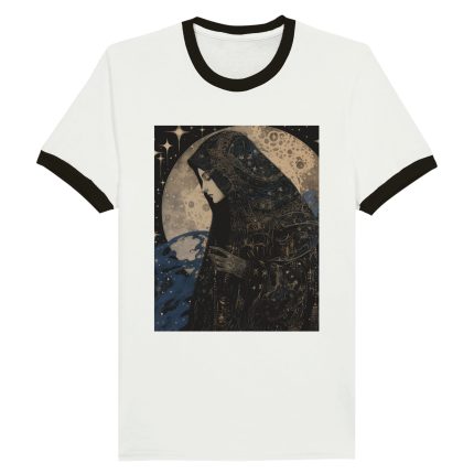Cosmic Mother T-Shirt: Mystical & Celestial Design Unisex Ringer T-shirt