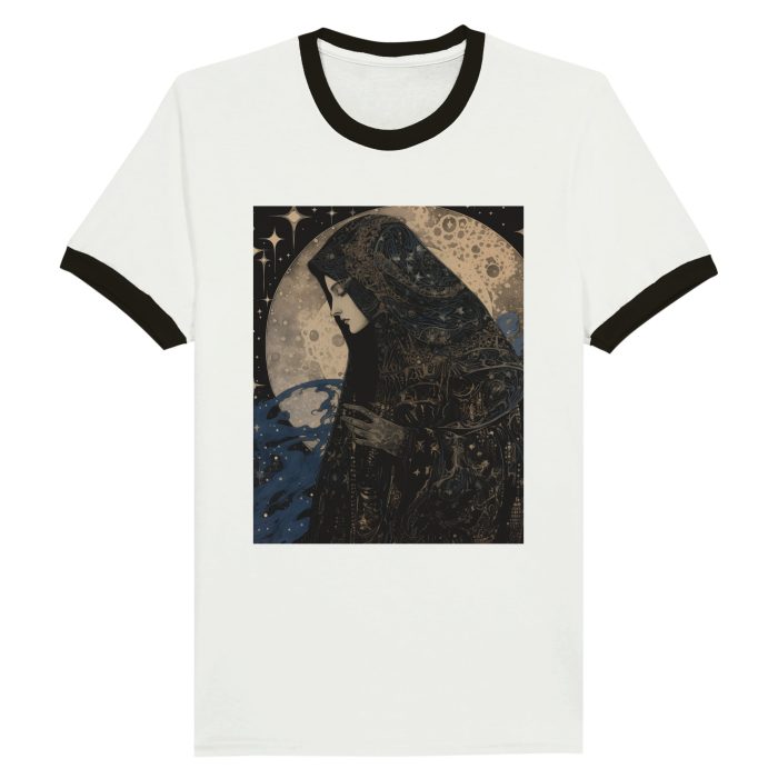 Cosmic Mother T-Shirt: Mystical & Celestial Design Unisex Ringer T-shirt