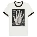 Antique Palmistry Chart T-Shirt: Fortune Telling & Nostalgia Unisex Ringer T-shirt