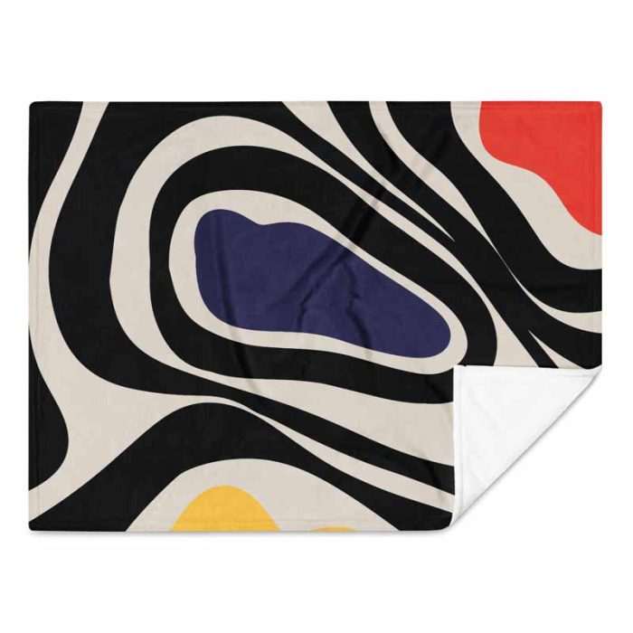 Boho Abstract Print Throw Blanket - Image 1