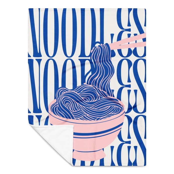 Noodles, Noodles, Noodles Kitchen Trendy Print Throw Blanket - Image 1