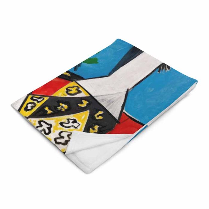 Portrait of Jacqueline Roque by Picasso – Stylized Profile Portrait Throw Blanket - Image 2