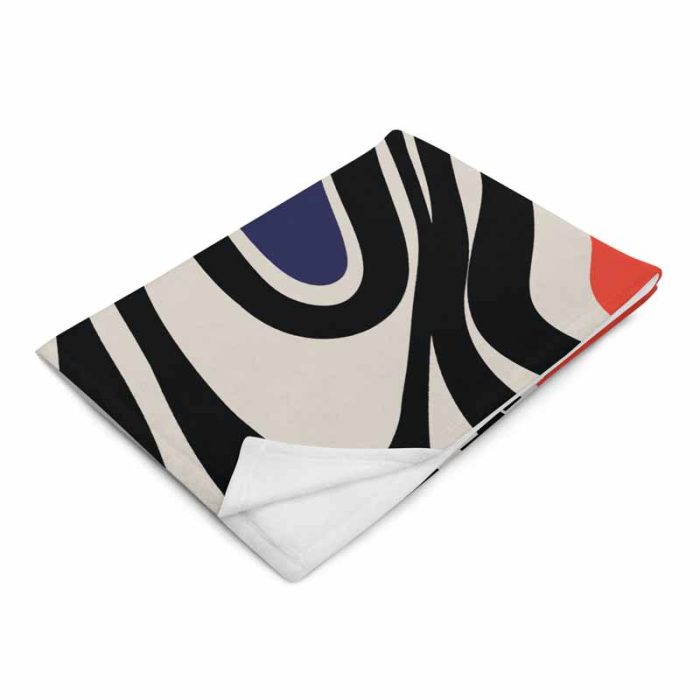 Boho Abstract Print Throw Blanket - Image 3
