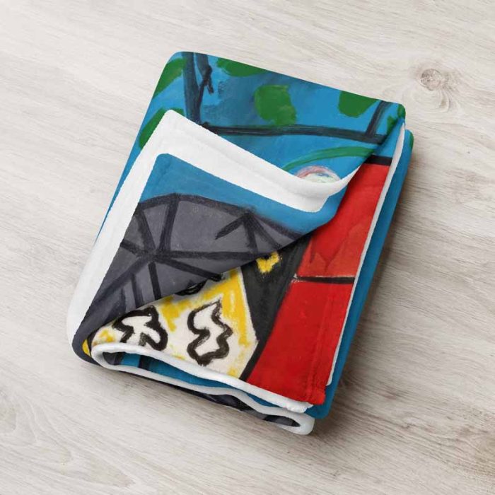 Portrait of Jacqueline Roque by Picasso – Stylized Profile Portrait Throw Blanket - Image 4