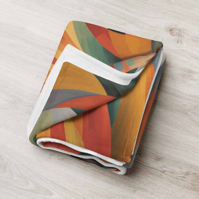 Woman in Colorful Dress: Art Deco Painting Throw Blanket - Image 3